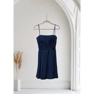 BCBG MAX AZRIA INK BLUE MARGO OFF SHOULDER COCKTAIL DRESS SIZE 6